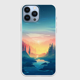 Чехол для iPhone 13 Pro Max с принтом Лес в Рязани,  |  | firewatch | forest | nature | river | tree | trees | деревья | лес | природа | река