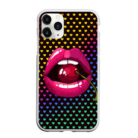 Чехол для iPhone 11 Pro матовый с принтом Pop art в Рязани, Силикон |  | cherry | colorful | fashion | funny | gesture | lips | lipstick | makeup | mouth | pop art | rainbow | style | веселый | вишенка | вишня | губы | жест | зубы | клубный | любовь | макияж | мода | помада | поп арт | прикольный | радуга | рот | стиль | страс