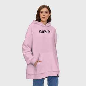 Худи SuperOversize хлопок с принтом GitHubWhite в Рязани, 70% хлопок, 30% полиэстер, мягкий начес внутри | карман-кенгуру, эластичная резинка на манжетах и по нижней кромке, двухслойный капюшон
 | github | программист