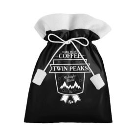 Подарочный 3D мешок с принтом Twin Peaks Coffee в Рязани, 100% полиэстер | Размер: 29*39 см | Тематика изображения на принте: twin peaks | арт | купер | сериал | твин пикс | фильмы | черно белые