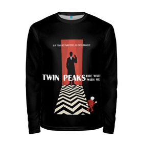 Мужской лонгслив 3D с принтом Twin Peaks в Рязани, 100% полиэстер | длинные рукава, круглый вырез горловины, полуприлегающий силуэт | twin peaks | агент дейл  купер | арт | сериал | твин пикс | фильмы