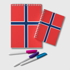 Блокнот с принтом Флаг Норвегии в Рязани, 100% бумага | 48 листов, плотность листов — 60 г/м2, плотность картонной обложки — 250 г/м2. Листы скреплены удобной пружинной спиралью. Цвет линий — светло-серый
 | Тематика изображения на принте: flag | norge | norway | норвегия | флаг