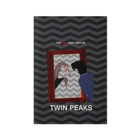 Обложка для паспорта матовая кожа с принтом TWIN PEAKS в Рязани, натуральная матовая кожа | размер 19,3 х 13,7 см; прозрачные пластиковые крепления | twin peaks | агент купер | арт | сериал | твин пикс | фильмы