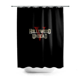 Штора 3D для ванной с принтом Hollywood Undead в Рязани, 100% полиэстер | плотность материала — 100 г/м2. Стандартный размер — 146 см х 180 см. По верхнему краю — пластиковые люверсы для креплений. В комплекте 10 пластиковых колец | five | hollywood undead | v