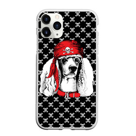 Чехол для iPhone 11 Pro Max матовый с принтом Пудель пират в Рязани, Силикон |  | Тематика изображения на принте: animal | dog | pet | puppy | skull | арт | животные | пес | пират | пудель | собаки | текстура | череп
