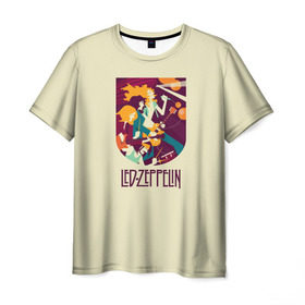 Мужская футболка 3D с принтом Led Zeppelin Art в Рязани, 100% полиэфир | прямой крой, круглый вырез горловины, длина до линии бедер | poster
