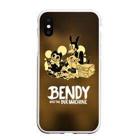 Чехол для iPhone XS Max матовый с принтом Bendy and the ink machine (3D) в Рязани, Силикон | Область печати: задняя сторона чехла, без боковых панелей | Тематика изображения на принте: bendy | horror | ink | machine