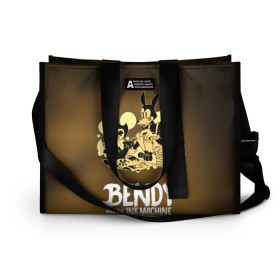 Сумка-шоппер 3D с принтом Bendy and the ink machine (3D) в Рязани, 100% полиэстер | застегивается на металлическую кнопку; внутренний карман застегивается на молнию. Стенки укреплены специальным мягким материалом, чтобы защитить содержимое от несильных ударов
 | bendy | horror | ink | machine