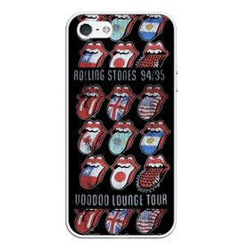 Чехол для iPhone 5/5S матовый с принтом The Rolling Stones в Рязани, Силикон | Область печати: задняя сторона чехла, без боковых панелей | Тематика изображения на принте: англия | аргентина | блюз рок | канада | мик джаггер | музыка | песни | психоделический рок | ритм н блюз | рок | рок н ролл | ролинг | рот | стоун | стоунз | сша | флаг | язык | япония