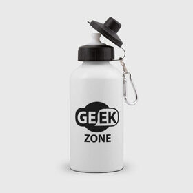 Бутылка спортивная с принтом Geek zone в Рязани, металл | емкость — 500 мл, в комплекте две пластиковые крышки и карабин для крепления | 8 bit | atari | dendy | gamer | geek | nintendo | pac man | retro gamer | sega | атари | денди | нинтендо | сега | скелет