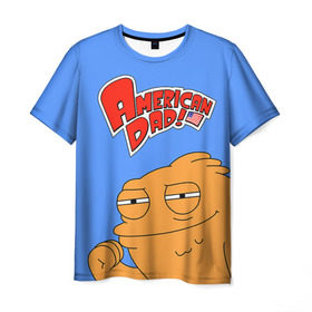 Мужская футболка 3D с принтом American Dad в Рязани, 100% полиэфир | прямой крой, круглый вырез горловины, длина до линии бедер | 