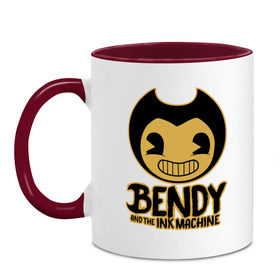 Кружка двухцветная с принтом Bendy and the ink machine (9) в Рязани, керамика | объем — 330 мл, диаметр — 80 мм. Цветная ручка и кайма сверху, в некоторых цветах — вся внутренняя часть | bendy | bendy and the ink machine | horror | ink | machine | trend