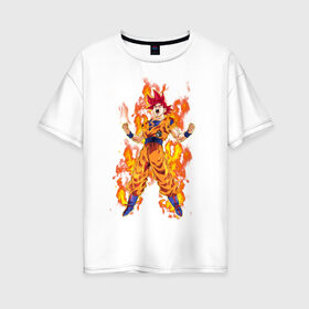 Женская футболка хлопок Oversize с принтом Dragon Ball в Рязани, 100% хлопок | свободный крой, круглый ворот, спущенный рукав, длина до линии бедер
 | anime | dragon ball | goku | драгон болл