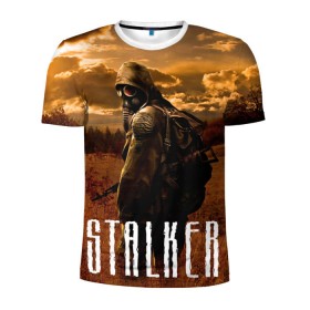 Мужская футболка 3D спортивная с принтом Stalker в Рязани, 100% полиэстер с улучшенными характеристиками | приталенный силуэт, круглая горловина, широкие плечи, сужается к линии бедра | stalker | сталкер