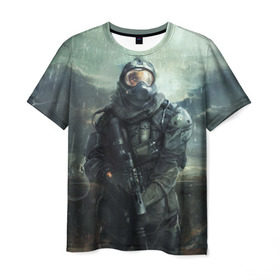 Мужская футболка 3D с принтом Stalker в Рязани, 100% полиэфир | прямой крой, круглый вырез горловины, длина до линии бедер | stalker | сталкер