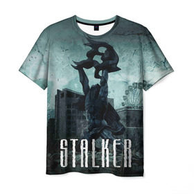 Мужская футболка 3D с принтом Stalker в Рязани, 100% полиэфир | прямой крой, круглый вырез горловины, длина до линии бедер | stalker | сталкер