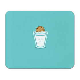 Коврик прямоугольный с принтом Молоко и печенюшка в Рязани, натуральный каучук | размер 230 х 185 мм; запечатка лицевой стороны | Тематика изображения на принте: еда | завтрак | здоровье | молоко | печенье | шоколад