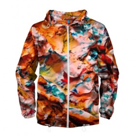 Мужская ветровка 3D с принтом Tie-Dye в Рязани, 100% полиэстер | подол и капюшон оформлены резинкой с фиксаторами, два кармана без застежек по бокам, один потайной карман на груди | abstraction | color | spray | tie dye | абстракция | акварель | живопись | искусство | краски | текстуры | цветные краски | яркие цвета