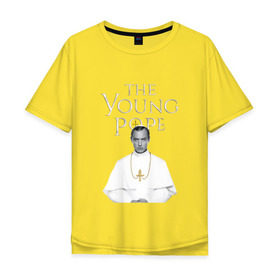 Мужская футболка хлопок Oversize с принтом Молодой Папа | The Young Pope в Рязани, 100% хлопок | свободный крой, круглый ворот, “спинка” длиннее передней части | Тематика изображения на принте: the young pope | джуд лоу | молодой папа