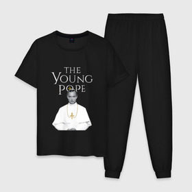 Мужская пижама хлопок с принтом Молодой Папа | The Young Pope в Рязани, 100% хлопок | брюки и футболка прямого кроя, без карманов, на брюках мягкая резинка на поясе и по низу штанин
 | the young pope | джуд лоу | молодой папа