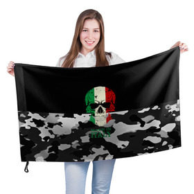Флаг 3D с принтом Made in Italy в Рязани, 100% полиэстер | плотность ткани — 95 г/м2, размер — 67 х 109 см. Принт наносится с одной стороны | camouflage | made in italy | skull | абстракция | города | италия | камуфляж | нация | страны | текстуры | череп