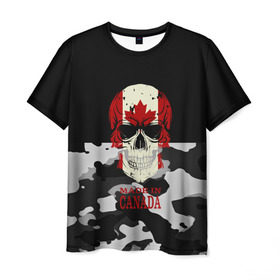 Мужская футболка 3D с принтом Made in Canada в Рязани, 100% полиэфир | прямой крой, круглый вырез горловины, длина до линии бедер | Тематика изображения на принте: camouflage | made in canada | skull | абстракция | города | камуфляж | канада | нация | страны | текстуры | череп