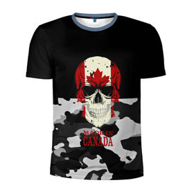 Мужская футболка 3D спортивная с принтом Made in Canada в Рязани, 100% полиэстер с улучшенными характеристиками | приталенный силуэт, круглая горловина, широкие плечи, сужается к линии бедра | Тематика изображения на принте: camouflage | made in canada | skull | абстракция | города | камуфляж | канада | нация | страны | текстуры | череп