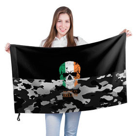 Флаг 3D с принтом Made in Ireland в Рязани, 100% полиэстер | плотность ткани — 95 г/м2, размер — 67 х 109 см. Принт наносится с одной стороны | camouflage | made in ireland | skull | абстракция | города | ирландия | камуфляж | нация | страны | текстуры | череп