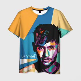 Мужская футболка 3D с принтом Neymar в Рязани, 100% полиэфир | прямой крой, круглый вырез горловины, длина до линии бедер | Тематика изображения на принте: neymar | неймар | сборная бразилии