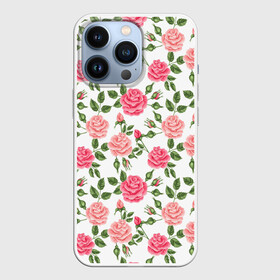 Чехол для iPhone 13 Pro с принтом РОЗЫ ПАТТЕРН | ROSES PATTERN в Рязани,  |  | абстракция | коллаж | паттерн | растения | розы | цветы