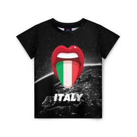 Детская футболка 3D с принтом Italy в Рязани, 100% гипоаллергенный полиэфир | прямой крой, круглый вырез горловины, длина до линии бедер, чуть спущенное плечо, ткань немного тянется | earth | italy | италия | страны