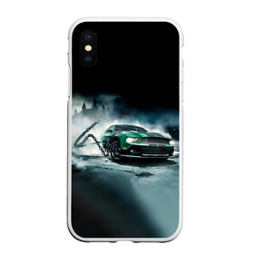 Чехол для iPhone XS Max матовый с принтом Призрачный Ford Mustang в Рязани, Силикон | Область печати: задняя сторона чехла, без боковых панелей | Тематика изображения на принте: ford | mustang | авто | автомобиль | блатная | замок | зеленый | иномарка | крутая | марка | машина | мустанг | пацанский таз | поводок | прикольная | седан | тачила | тачка | туман | форд | цепь