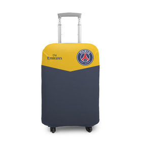 Чехол для чемодана 3D с принтом Paris Saint-Germain - Navy Yellow (Collections 2018) в Рязани, 86% полиэфир, 14% спандекс | двустороннее нанесение принта, прорези для ручек и колес | paris saint germain | psg | псж