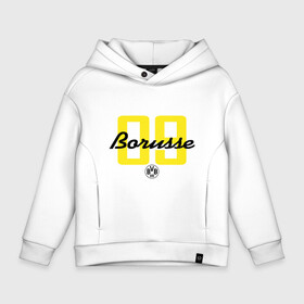 Детское худи Oversize хлопок с принтом Borussia Dortmund - Borusse 09 (New 2018 Design) в Рязани, френч-терри — 70% хлопок, 30% полиэстер. Мягкий теплый начес внутри —100% хлопок | боковые карманы, эластичные манжеты и нижняя кромка, капюшон на магнитной кнопке | боруссия дортмунд