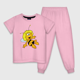 Детская пижама хлопок с принтом пчелка Майя в Рязани, 100% хлопок |  брюки и футболка прямого кроя, без карманов, на брюках мягкая резинка на поясе и по низу штанин
 | вилли | майя | мая | пчелка | пчёлка майя | флип