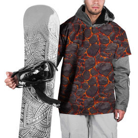 Накидка на куртку 3D с принтом Голем в Рязани, 100% полиэстер |  | вулкан | голем | демон | жара | камень | лава | огонь | пламя | солнце