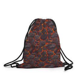 Рюкзак-мешок 3D с принтом Голем в Рязани, 100% полиэстер | плотность ткани — 200 г/м2, размер — 35 х 45 см; лямки — толстые шнурки, застежка на шнуровке, без карманов и подкладки | вулкан | голем | демон | жара | камень | лава | огонь | пламя | солнце