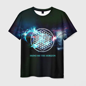 Мужская футболка 3D с принтом Bring Me the Horizon космос в Рязани, 100% полиэфир | прямой крой, круглый вырез горловины, длина до линии бедер | bmth | bring me the horizon | альтернативный метал | альтернативный рок | группа | достань для меня горизонт | дэткор | метал | рок | электроник рок