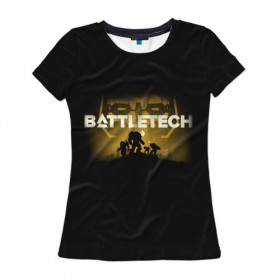 Женская футболка 3D с принтом BattleTech 2 в Рязани, 100% полиэфир ( синтетическое хлопкоподобное полотно) | прямой крой, круглый вырез горловины, длина до линии бедер | battletech