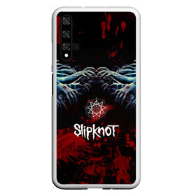 Чехол для Honor 20 с принтом Slipknot руки зомби в Рязани, Силикон | Область печати: задняя сторона чехла, без боковых панелей | Тематика изображения на принте: slipknot | альтернативный метал | андерс | брызги | грув метал | капли | колсефни | кори | кровь | метал | ню метал | ок | слипкнот | тейлор