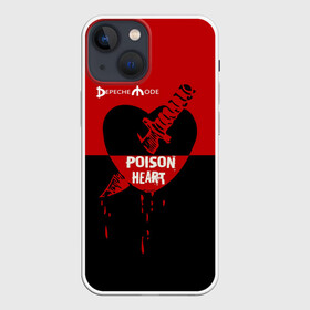 Чехол для iPhone 13 mini с принтом Poison heart в Рязани,  |  | depeche mode | альтернативный | вестник моды | депеш мод | дэйв гаан | индастриал | клинок | красное | кровь капли | мартин гор | музыка | надпись | новая волна | нож | рок | сердце | синти поп | черное