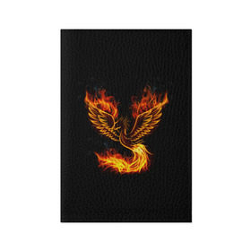 Обложка для паспорта матовая кожа с принтом Феникс в Рязани, натуральная матовая кожа | размер 19,3 х 13,7 см; прозрачные пластиковые крепления | fire | flame | in fire | smoke | в огне | дым | огненный | огонь