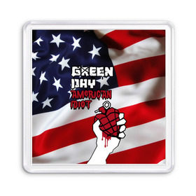 Магнит 55*55 с принтом Green Day American Idiot в Рязани, Пластик | Размер: 65*65 мм; Размер печати: 55*55 мм | american idiot | green day | альтернативный | билли джо армстронг | грин дей | группа | зелёный день | майк дёрнт | музыка | панк | поп | поппанк | рок | сша | тре кул | флаг
