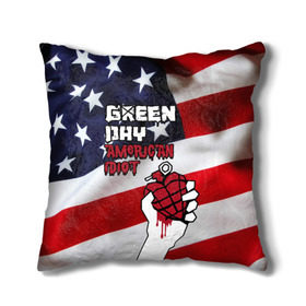 Подушка 3D с принтом Green Day American Idiot в Рязани, наволочка – 100% полиэстер, наполнитель – холлофайбер (легкий наполнитель, не вызывает аллергию). | состоит из подушки и наволочки. Наволочка на молнии, легко снимается для стирки | american idiot | green day | альтернативный | билли джо армстронг | грин дей | группа | зелёный день | майк дёрнт | музыка | панк | поп | поппанк | рок | сша | тре кул | флаг