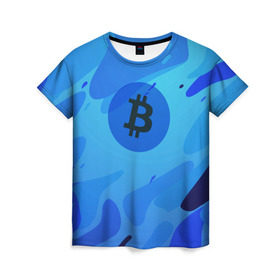 Женская футболка 3D с принтом Blue Sea Camo Bitcoin в Рязани, 100% полиэфир ( синтетическое хлопкоподобное полотно) | прямой крой, круглый вырез горловины, длина до линии бедер | blue | camo | camouflage | coin | crypto | currency | ethereum | litecoin | mining | token | биткоин | биток | камо | камуфляж | крипта | крипто | криптовалюта | лайткоин | майнинг | ферма | эфир