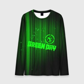 Мужской лонгслив 3D с принтом Green Day лучи в Рязани, 100% полиэстер | длинные рукава, круглый вырез горловины, полуприлегающий силуэт | Тематика изображения на принте: american idiot | green day | альтернативный | билли джо армстронг | грин дей | группа | зелёный день | майк дёрнт | музыка | надпись | панк | поп | поппанк | рок | тре кул