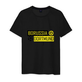 Мужская футболка хлопок с принтом Borussia Dortmund - New Design 2018 в Рязани, 100% хлопок | прямой крой, круглый вырез горловины, длина до линии бедер, слегка спущенное плечо. | Тематика изображения на принте: боруссия дортмунд