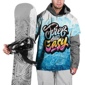 Накидка на куртку 3D с принтом Free and Easy в Рязани, 100% полиэстер |  | beach | miami | граффити | желтый | закат | краски | лед | майами | надписи | панама | пляж | розовый | солнце | фламинго | яркие