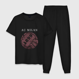 Мужская пижама хлопок с принтом AC Milan - 1899 Vintage (2018) в Рязани, 100% хлопок | брюки и футболка прямого кроя, без карманов, на брюках мягкая резинка на поясе и по низу штанин
 | Тематика изображения на принте: 