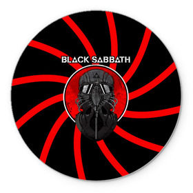 Коврик круглый с принтом Солдат Black Sabbath в Рязани, резина и полиэстер | круглая форма, изображение наносится на всю лицевую часть | black sabbath | ozzy osbourne | альбом | билл уорд | гизер батлер | группа | летчик | метал | музыка | надпись | оззи | осборн | песни | рок | тони айомми | хард рок | хеви метал | шлем